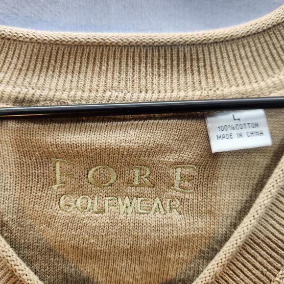 Fore Golfwear Cotton Sweater Vest Tan Mens Size‎ Large - Picture 5 of 6